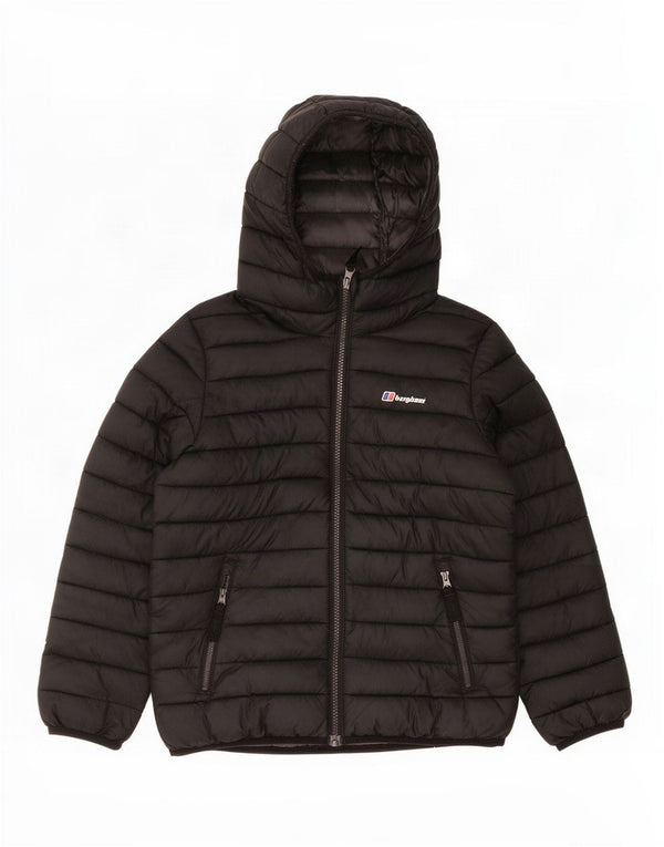 Berghaus Boys Hooded Padded Jacket 9-10 Years Black Polyamide