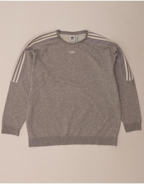 ADIDAS Sweatshirt til mænd XL Grå Flecked Bomuld