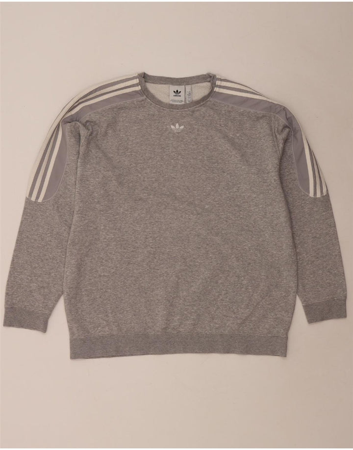 ADIDAS Sweatshirt til mænd XL Grå Flecked Bomuld