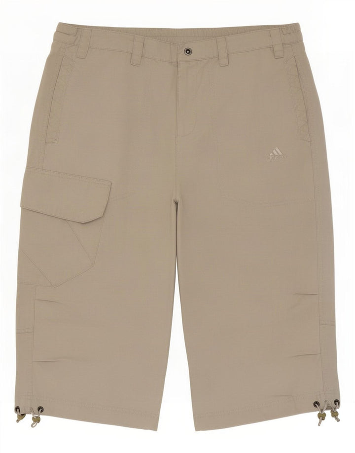 Adidas Herre Cargo Bermuda Shorts Medium W32 Beige Bomuld