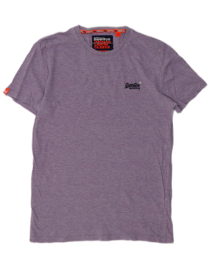 SUPERDRY Herre T-Shirt Top Medium Lilla Bomuld