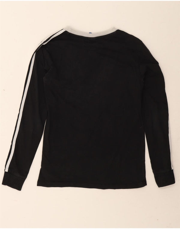 Adidas Womens Top Long Sleeve UK 6 XS  Black Cotton