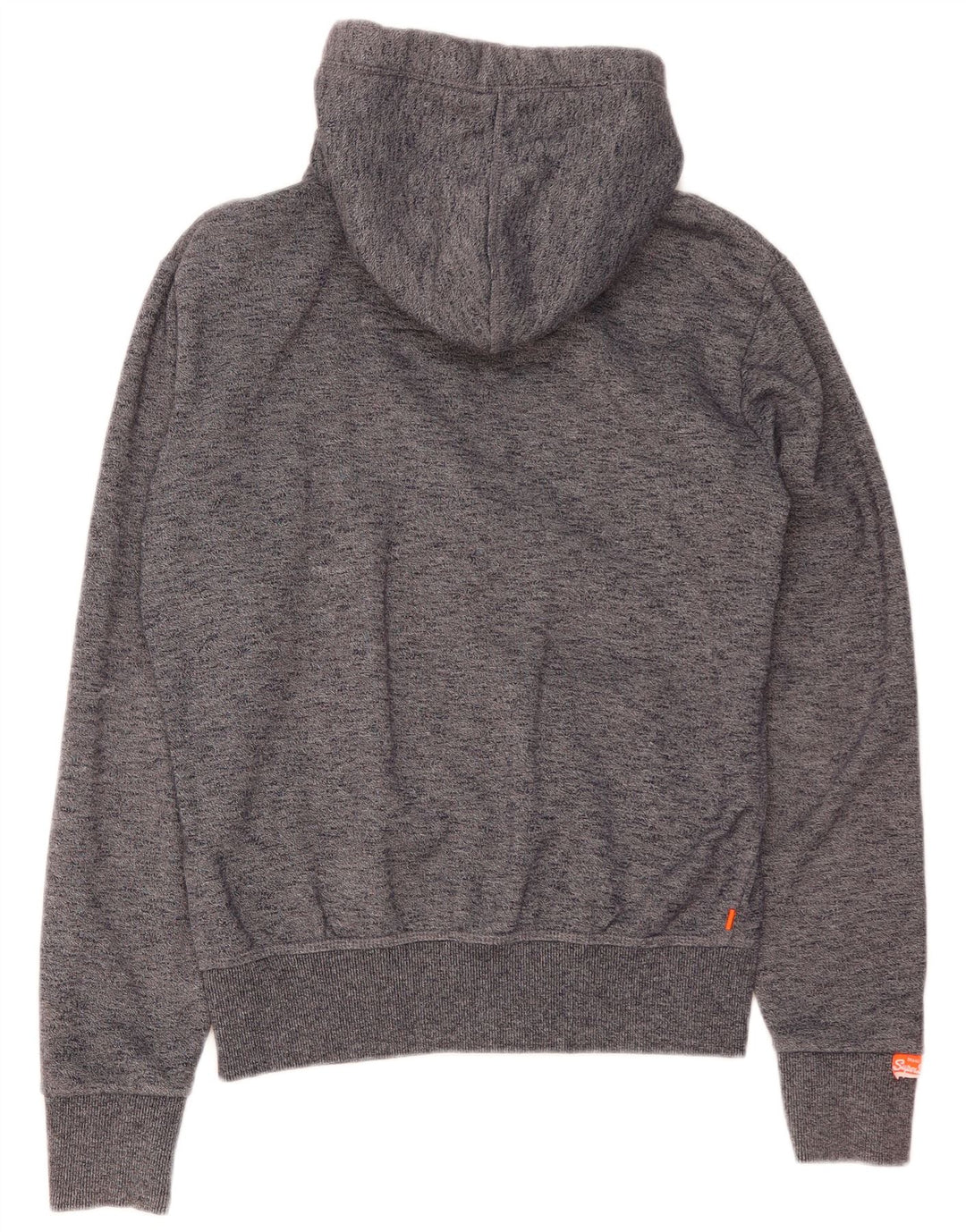 Superdry Hættetrøje med lynlås til mænd, lille grå flækket bomuld
