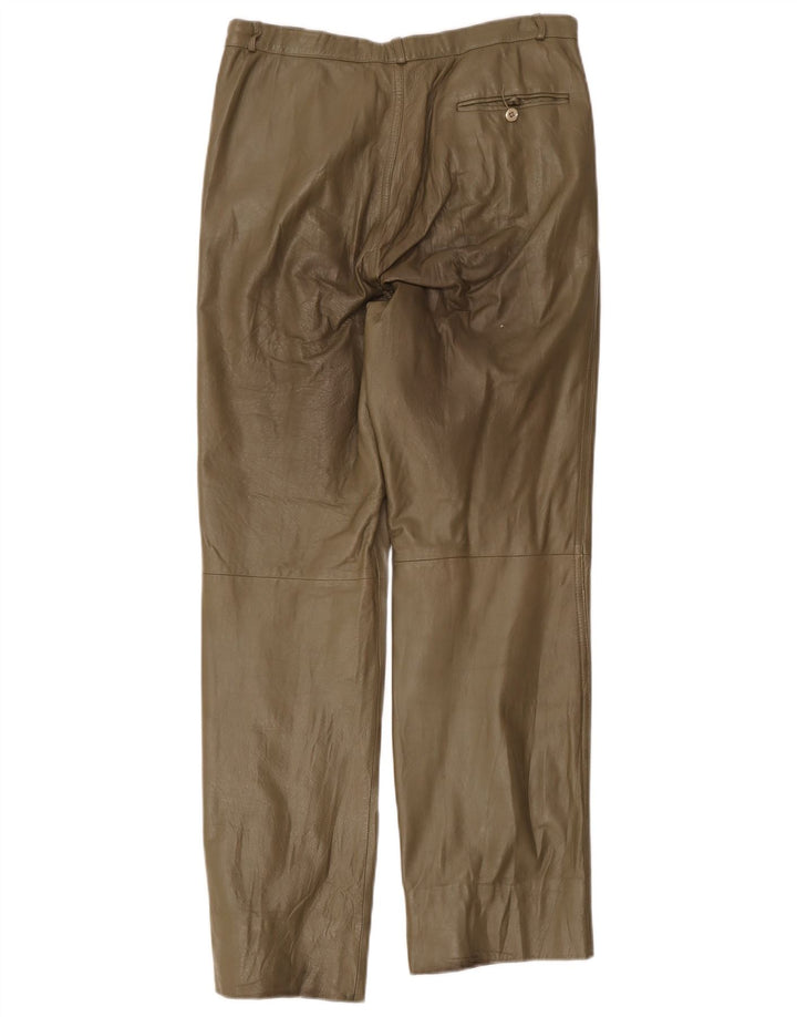 Sperry Womens lige læderbukser W32 L29 Khaki