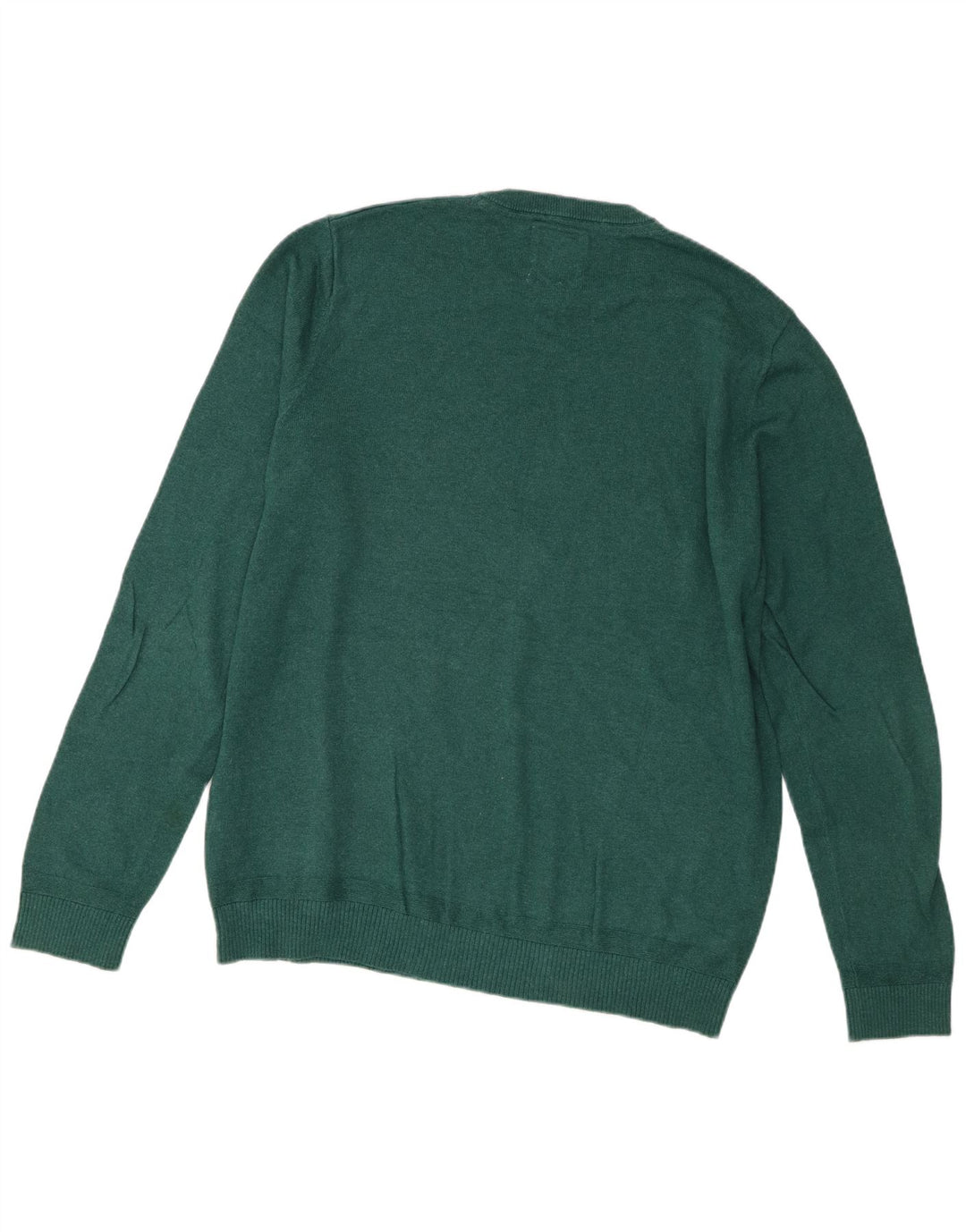 Fat Face Herre Regular Fit Crew Neck Jumper Sweater Stor grøn bomuld