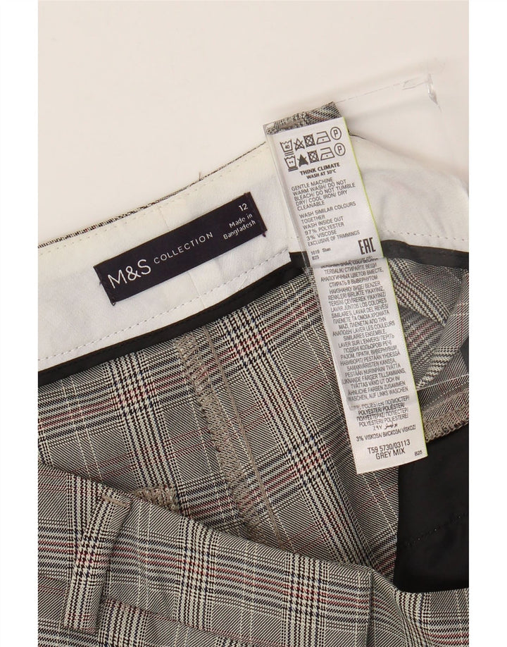 Marks & Spencer Chinobukser til kvinder UK 12 Medium W32 L33 Grå Houndstooth