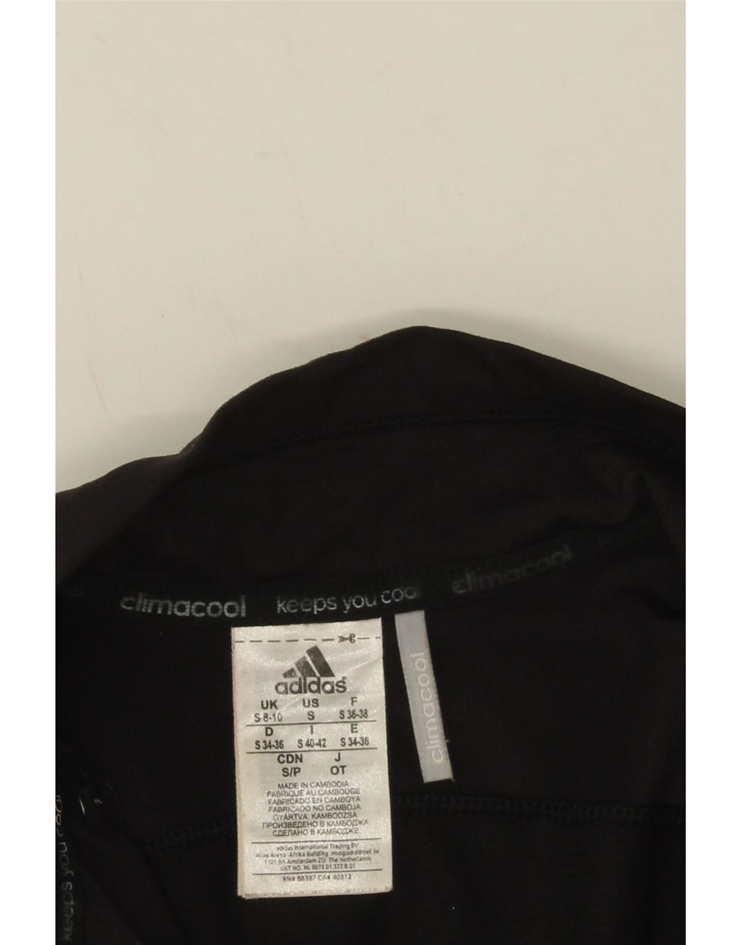 Adidas Dame Climacool Træningsdragt Topjakke UK 8/10 Small Black Nylon