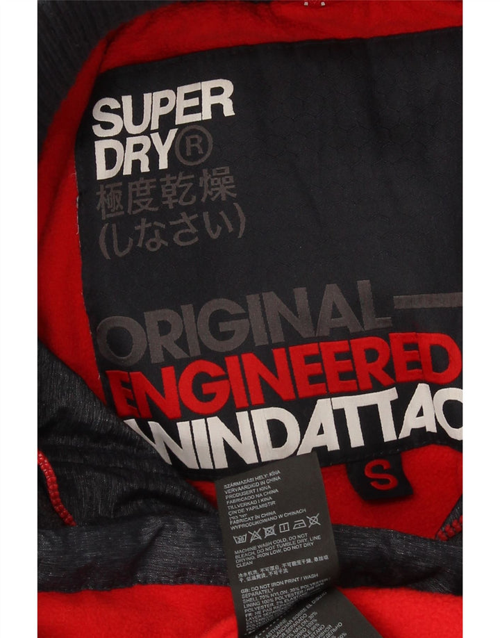 Superdry Womens Windtrekker Windbreaker Jacket UK 10 Small Navy Blue Nylon