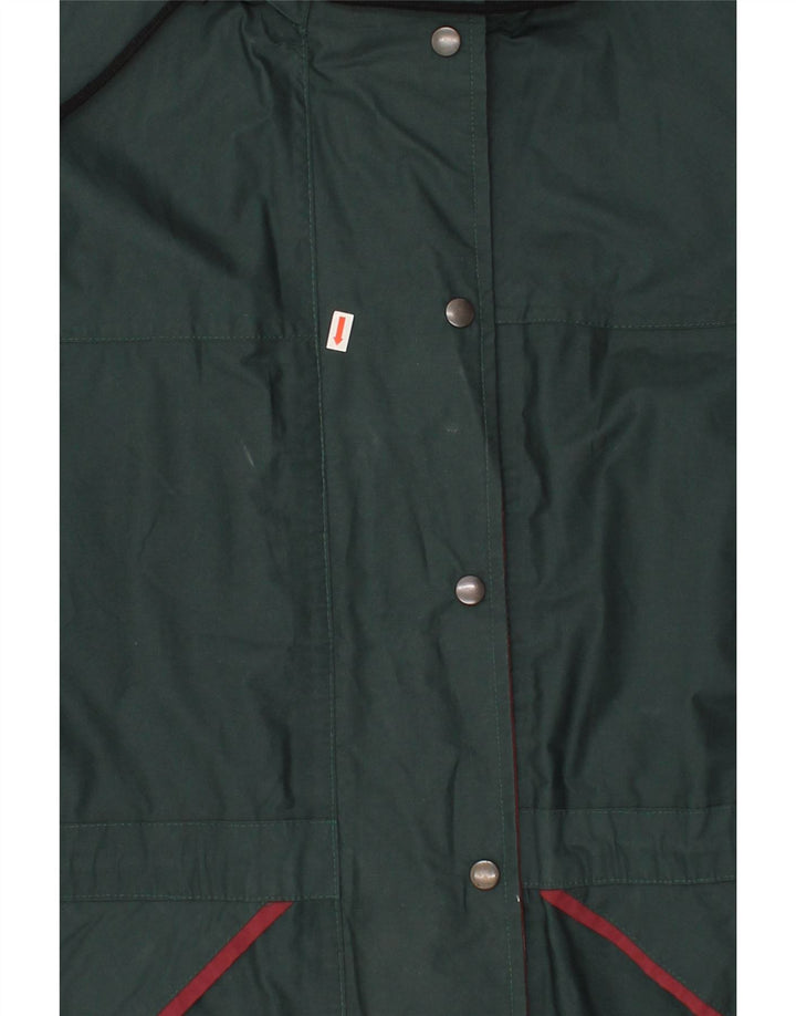 VINTAGE Womens Hooded Windbreaker Jacket UK 14 Large Green Polyester Vintage Vintage and Second-Hand Vintage from Messina Hembry 
