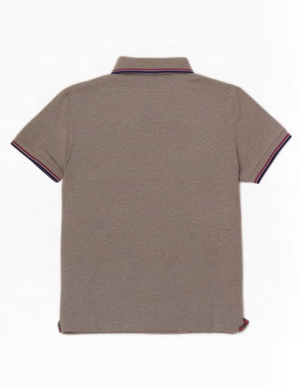 Trussardi herre poloshirt stor grå stribet bomuld