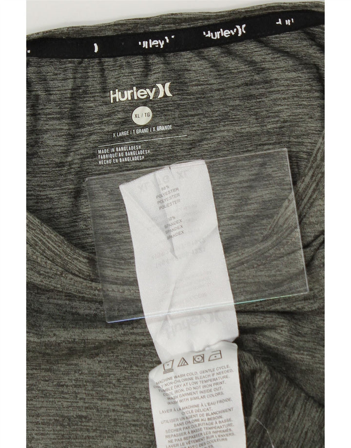 HURLEY Mens T-Shirt Top XL Grey Flecked Polyester Vintage Hurley and Second-Hand Hurley from Messina Hembry 