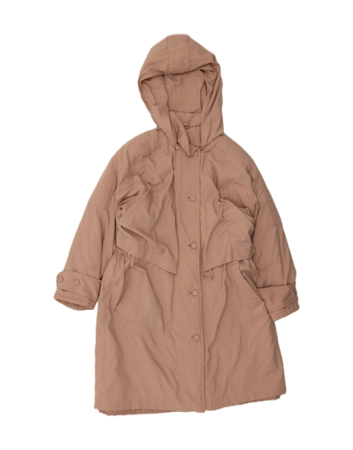 VINTAGE Womens Hooded Windbreaker Coat EU 40 Medium Beige Vintage Vintage and Second-Hand Vintage from Messina Hembry 