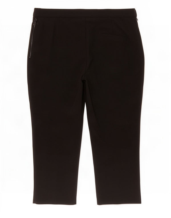 Marks & Spencer Womens Slim Cropped Trousers UK 18 XL W40 L24 Black