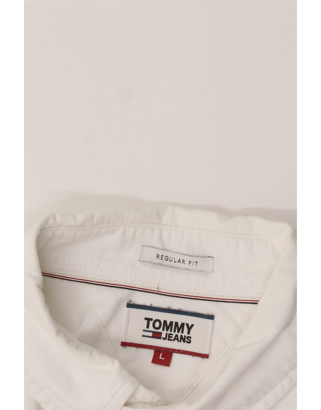 TOMMY HILFIGER Mens Regular Fit Shirt Large White Cotton Vintage Tommy Hilfiger and Second-Hand Tommy Hilfiger from Messina Hembry 