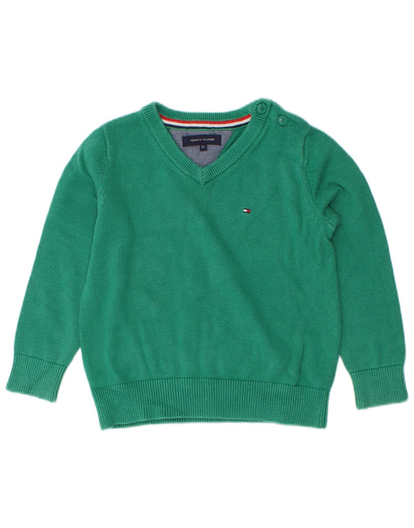 Tommy Hilfiger Baby Boys V-hals sweater 12-18 måneder Grøn