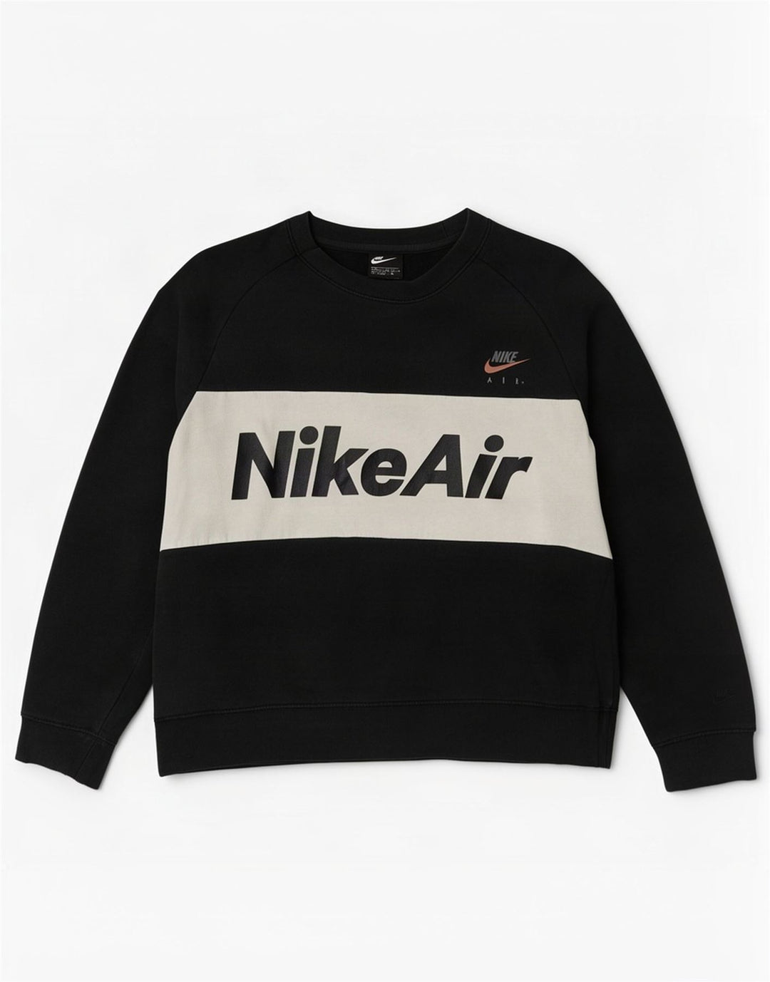 Nike Herre grafisk sweatshirt Jumper Medium Sort Colourblock Bomuld