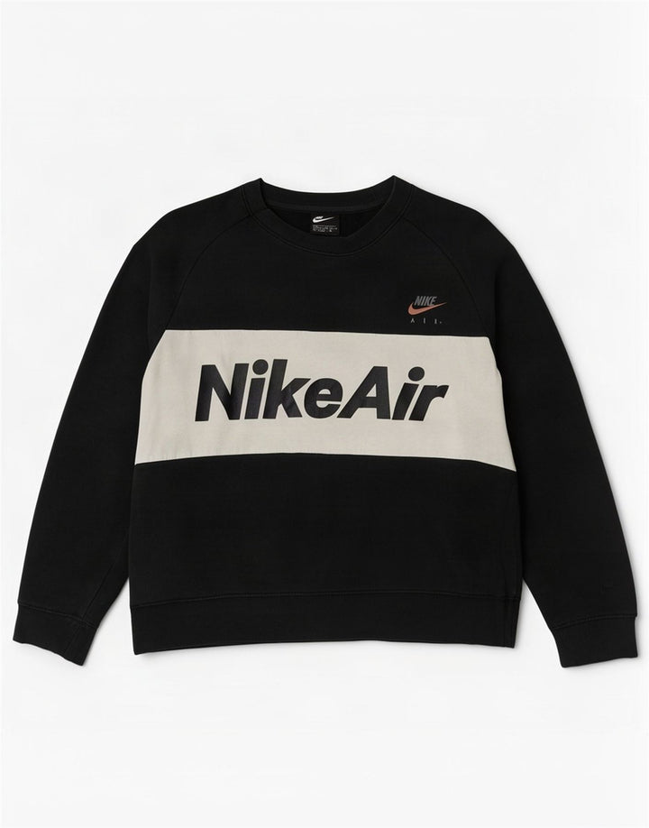 Nike Herre grafisk sweatshirt Jumper Medium Sort Colourblock Bomuld