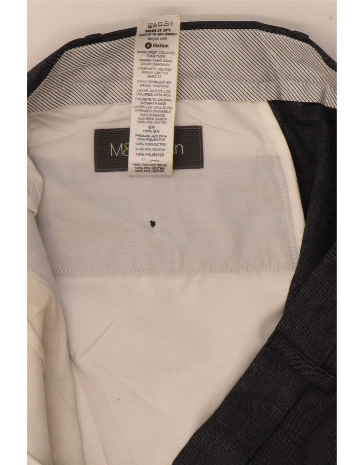 Marks & Spencer Straight Suit Bukser til mænd W38 L31 Blå polyester