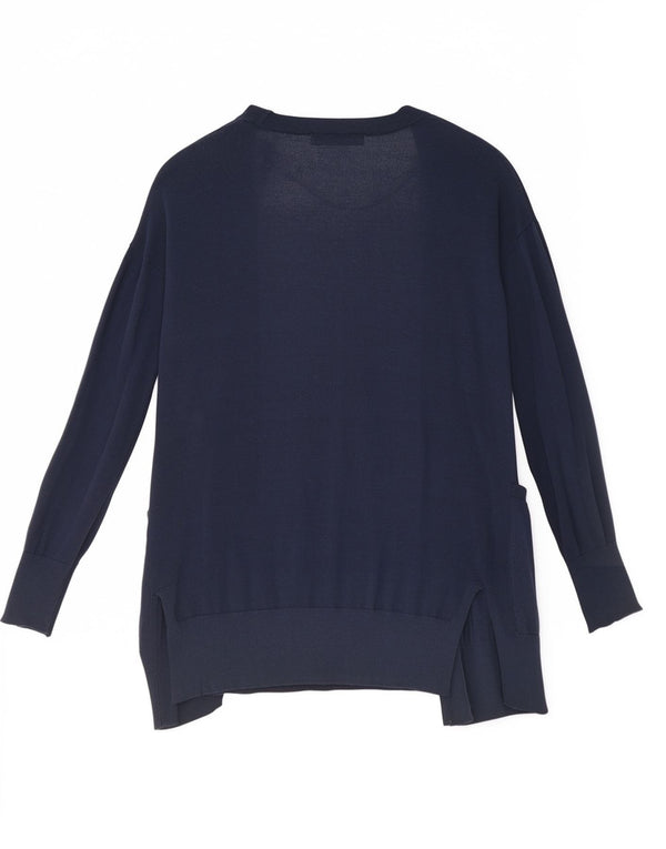 Marks & Spencer Dame Longline Open Cardigan Sweater UK 6 XS Navy Blue