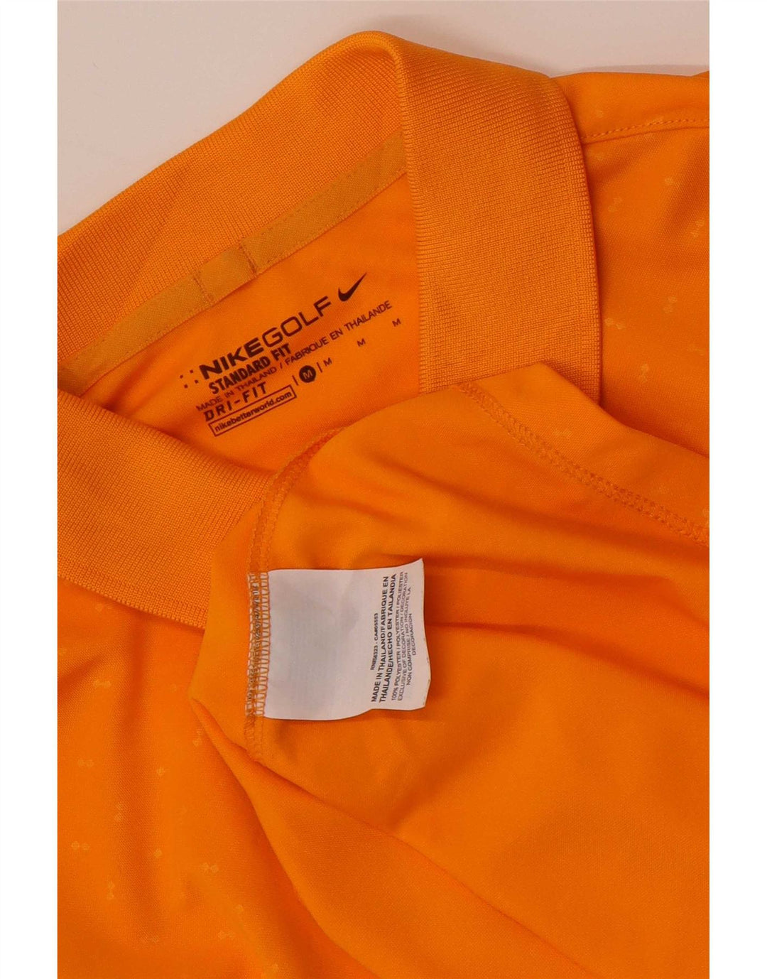 Nike Herre Dri Fit Standard Fit Polo Shirt Medium Orange Plettet Polyester