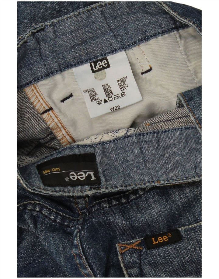 LEE Mens Denim Bermuda Shorts W28 Medium Blue Cotton