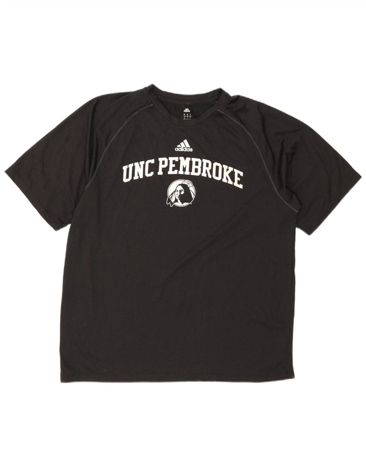 Adidas Herre UNC Pembroke Grafisk T-Shirt Top Stor Sort Polyester