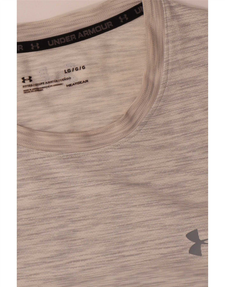 Under Armour Herre Heat Gear Top Langærmet Stor Grå Flecked