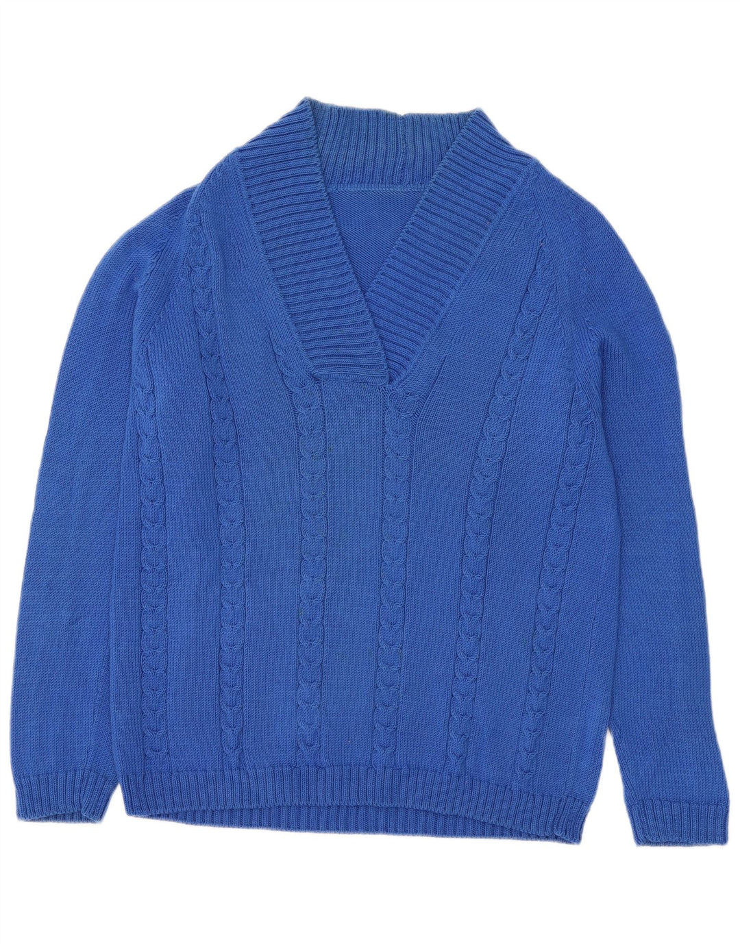 Vintage herre V-hals sweater mellemblå