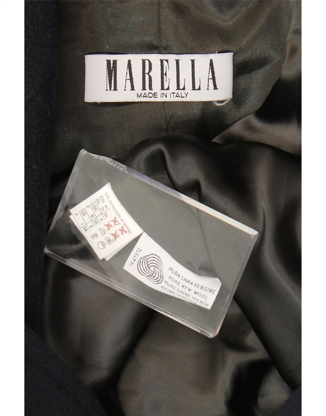 Marella Dame Oversized Dobbeltradet Frakke UK 8 Small Navy Blue