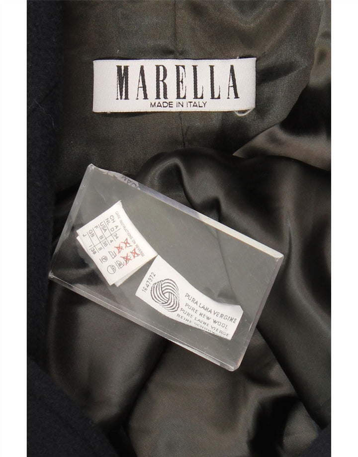 Marella Dame Oversized Dobbeltradet Frakke UK 8 Small Navy Blue