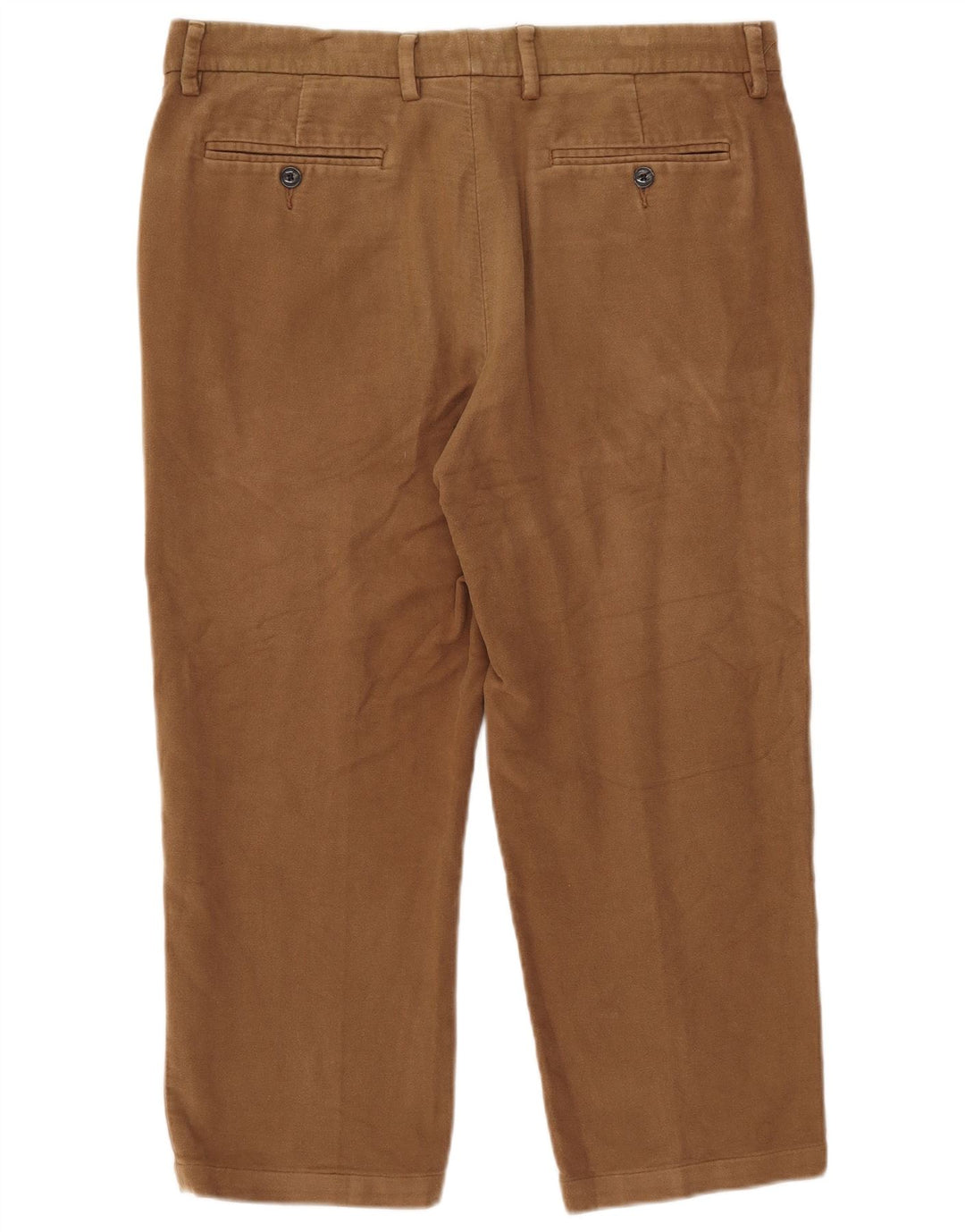 Marks & Spencer Herre Regular Capri Bukser W36 L23 Beige Bomuld