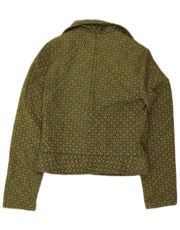Vintage bomberjakke til kvinder UK 8 Small Green Paisley