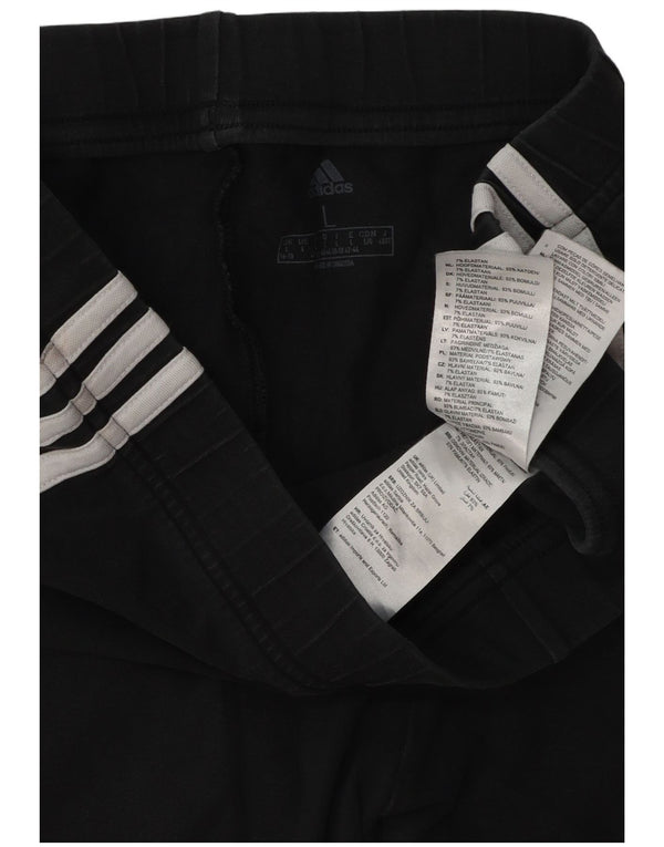 Adidas Womens Sport Shorts UK 16/18 Large  Black Cotton