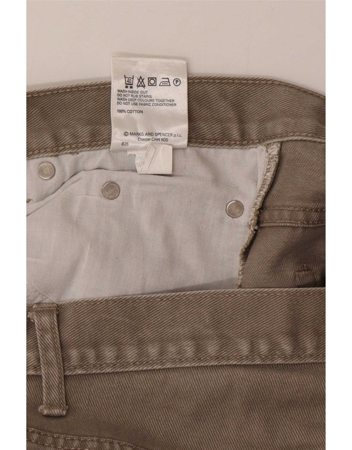 Marks & Spencer Herre Blue Harbor Straight Jeans W36 L29 Beige Bomuld