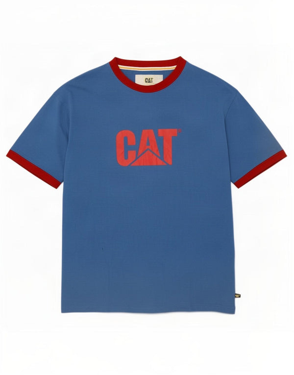 Caterpillar Herre grafisk T-shirt Top XL Blå Polyester