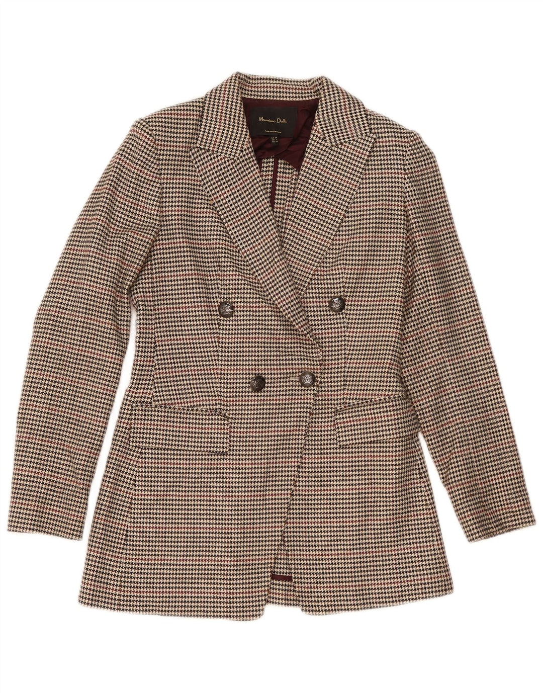 Massimo Dutti Dame Dobbeltradet Blazer Jakke EU 34 2XS Beige