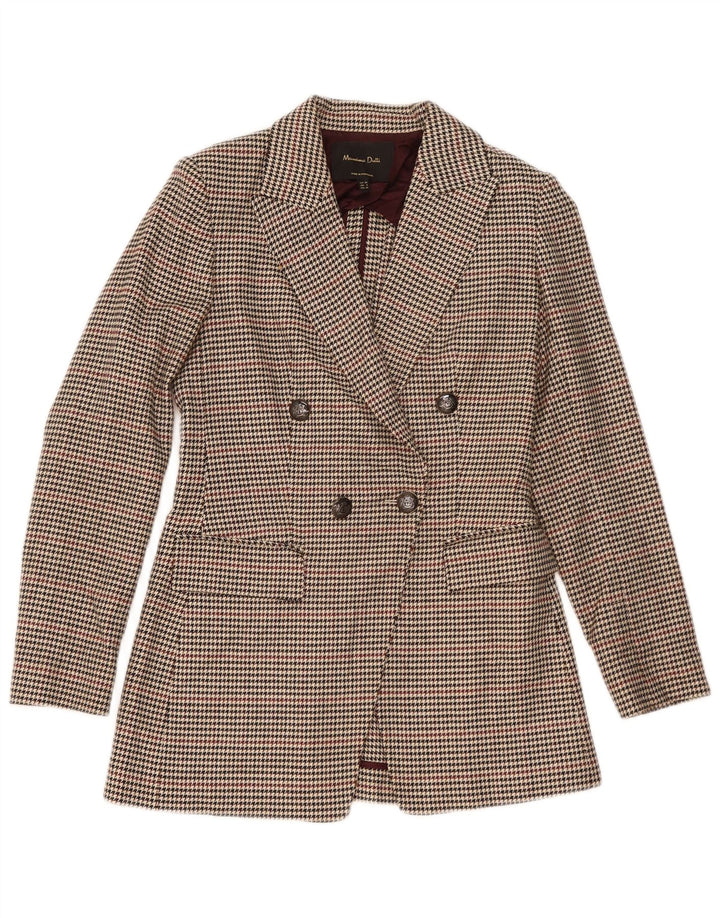 Massimo Dutti Dame Dobbeltradet Blazer Jakke EU 34 2XS Beige