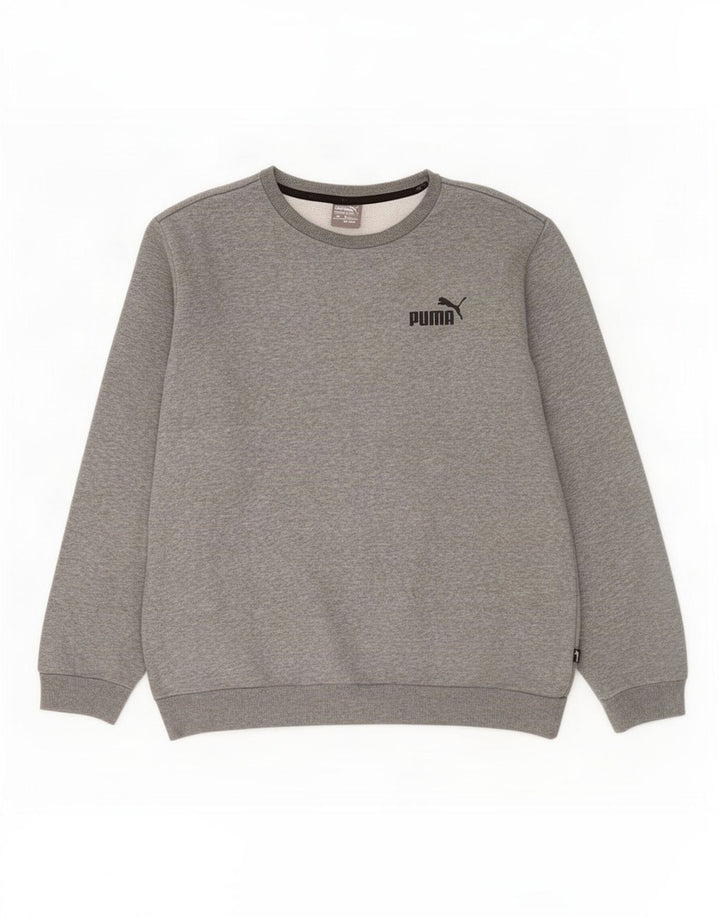 Puma Sweatshirt til mænd, stor grå flækket bomuld