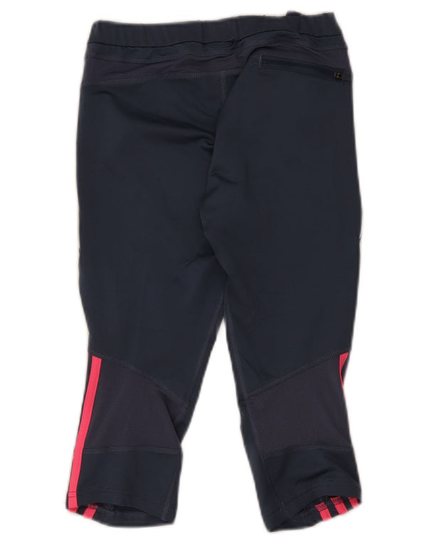Adidas Womens Response Capri Leggings UK 12 Medium Navy Blue Polyester