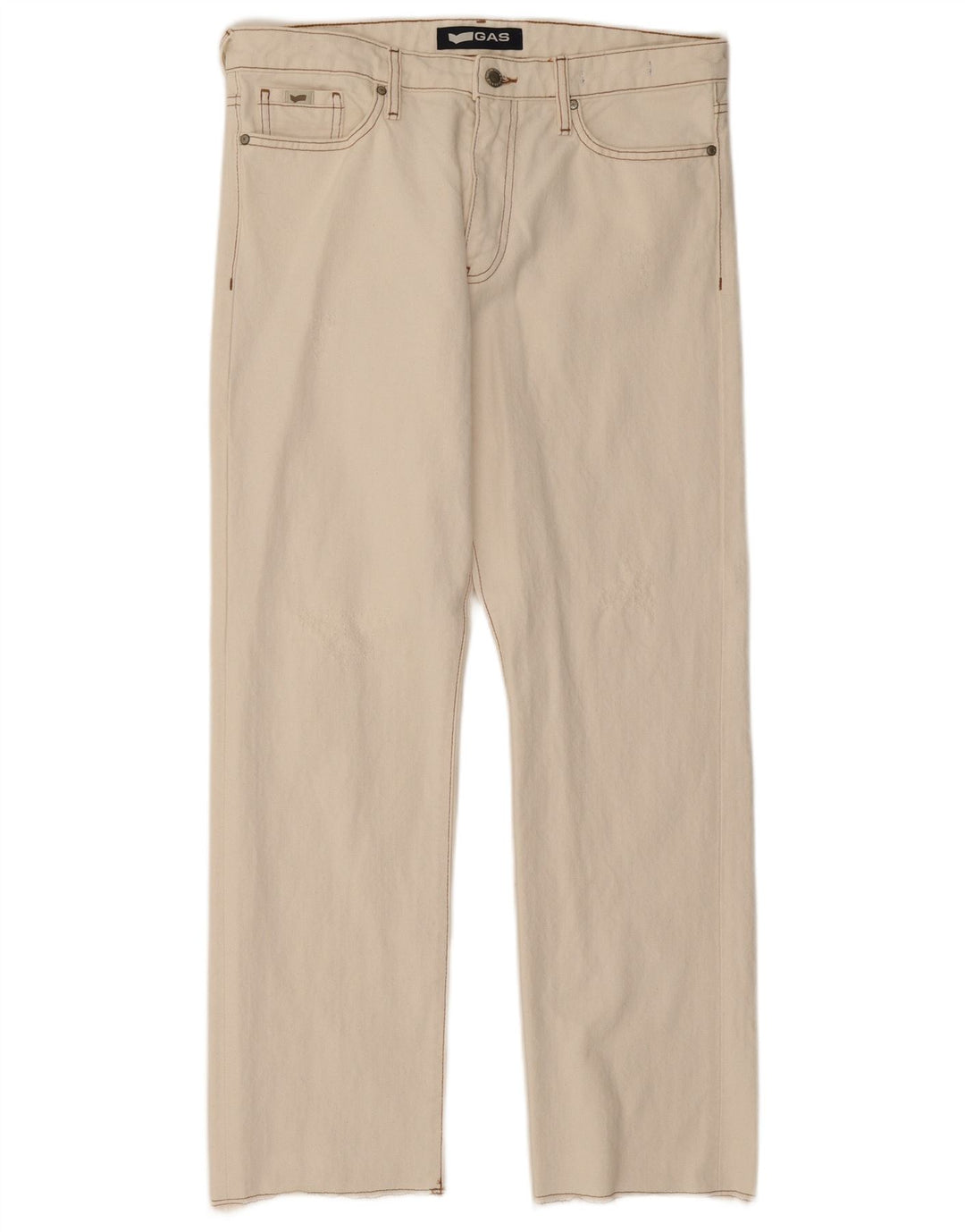 Gas Straight Jeans til mænd W31 L28 Hvid bomuld
