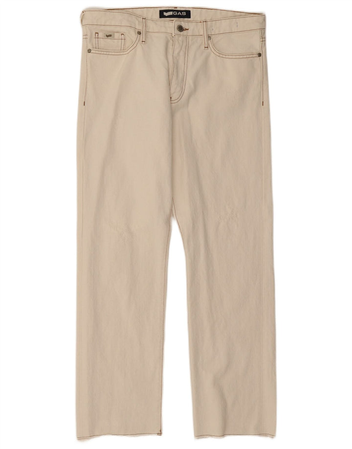 Gas Straight Jeans til mænd W31 L28 Hvid bomuld