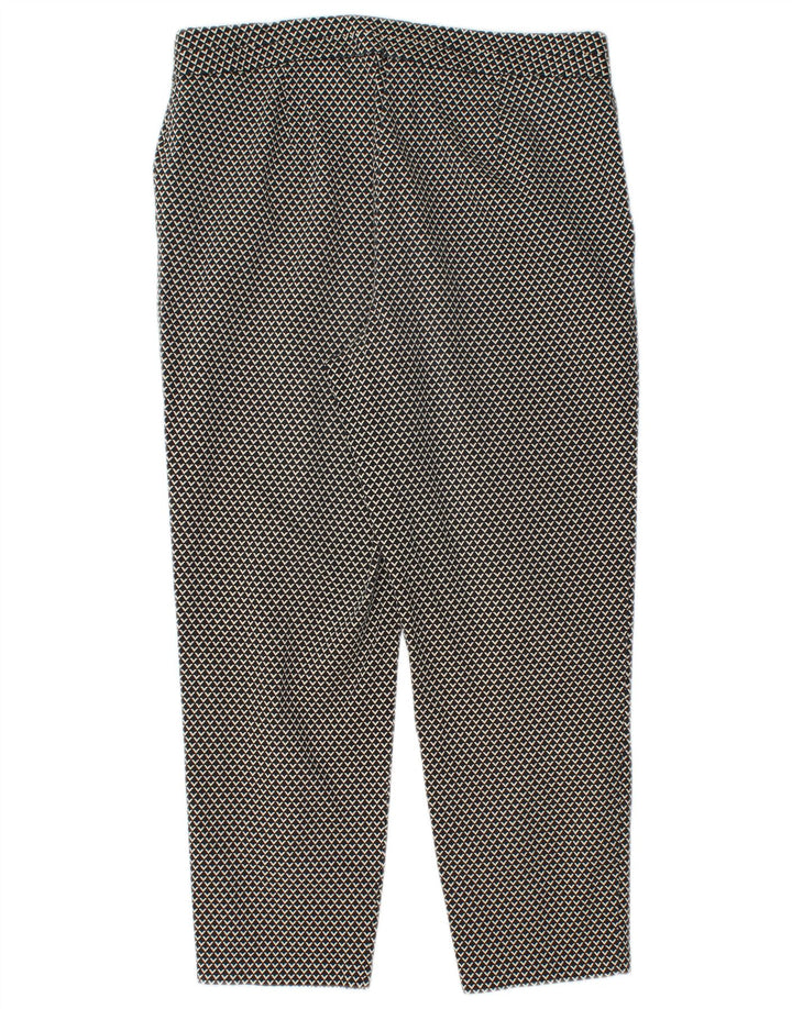 Marks & Spencer Dame Capri Bukser UK 12 Medium W28 L22 Sort Geometrisk