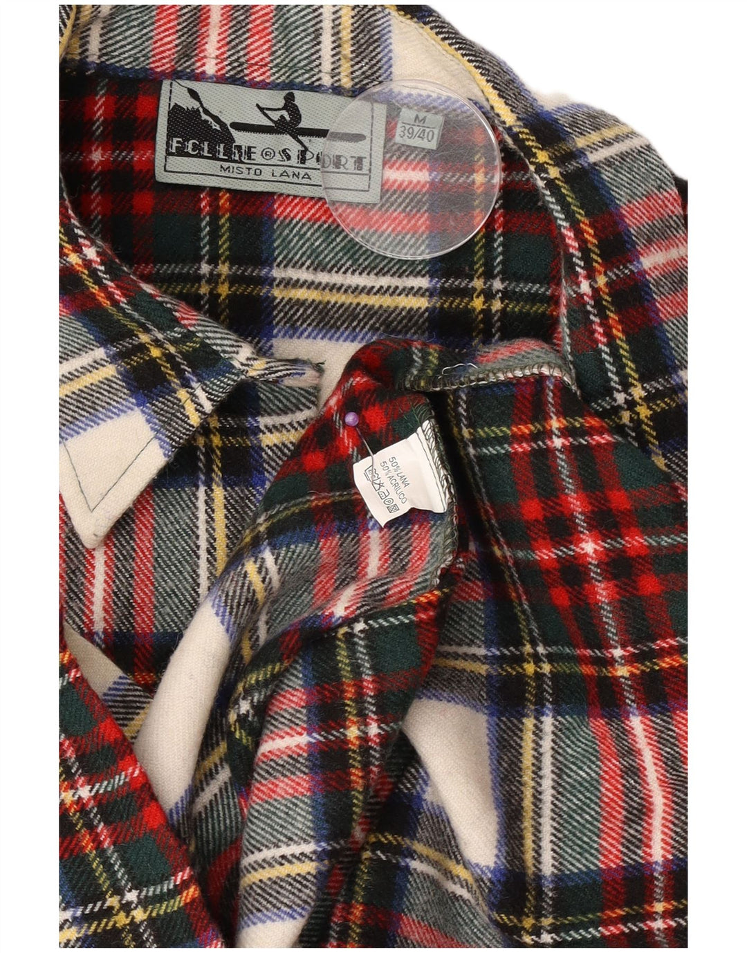 Vintage herre flannel skjorte størrelse 39/40 Medium rød ternet uld