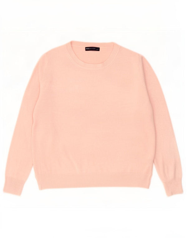 Marks & Spencer Dame Boat Neck Jumper Sweater UK 16 Large Pink Acryl
