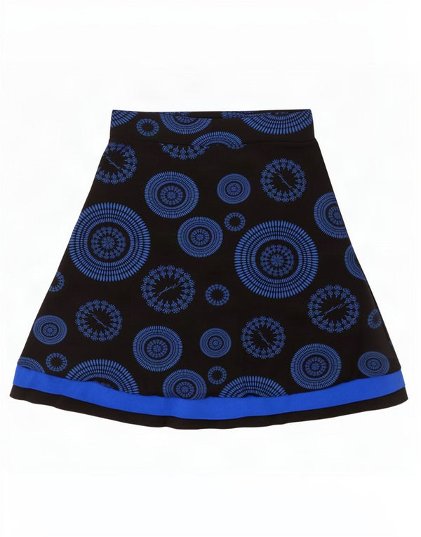 Desigual Kvinders Grafisk A-Line nederdel XL W36 Sort Blomsterbomuld
