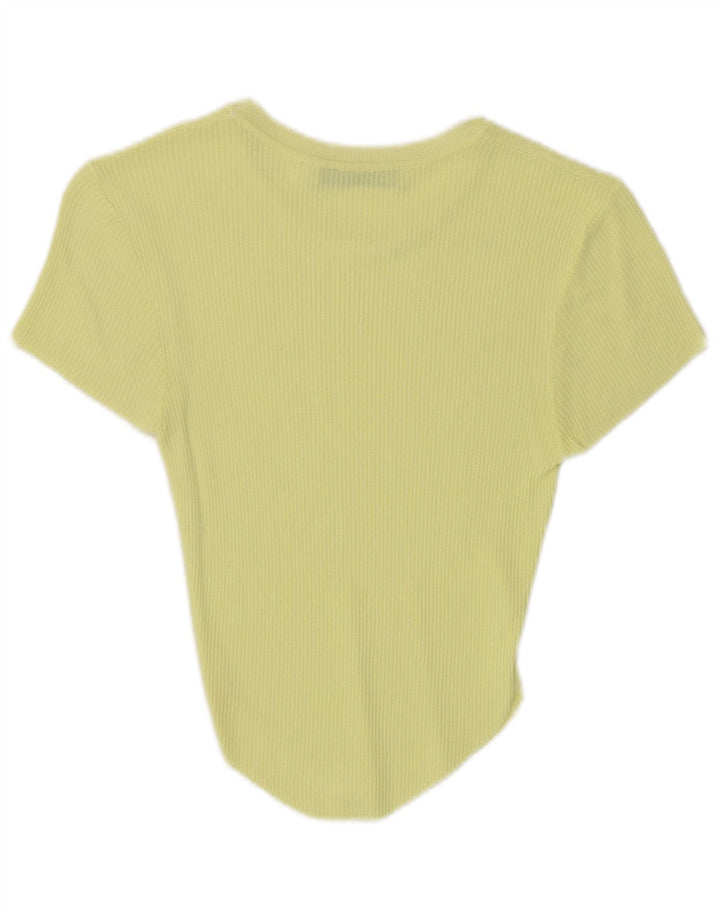 Zara Kortærmet Crop Top til kvinder UK 4 XS Gul