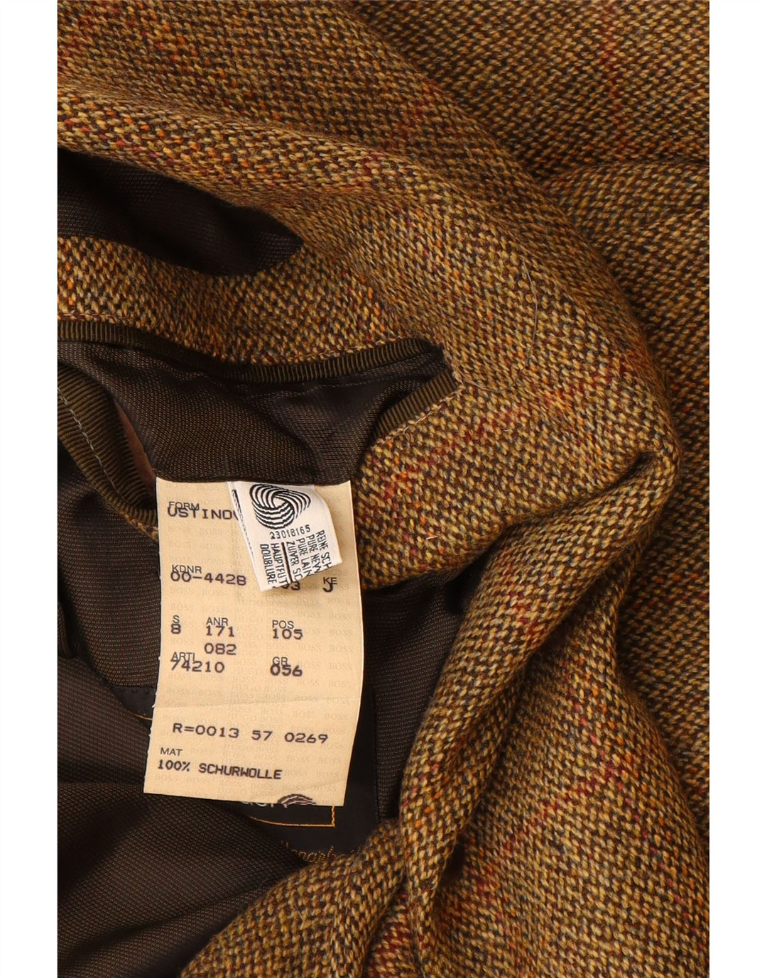 HUGO BOSS Herre 2-knaps blazerjakke EU 56 3XL Brun Ternet Ny Uld