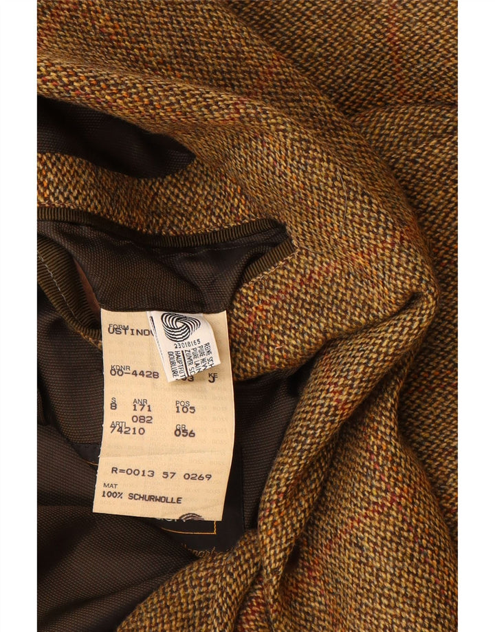 HUGO BOSS Herre 2-knaps blazerjakke EU 56 3XL Brun Ternet Ny Uld