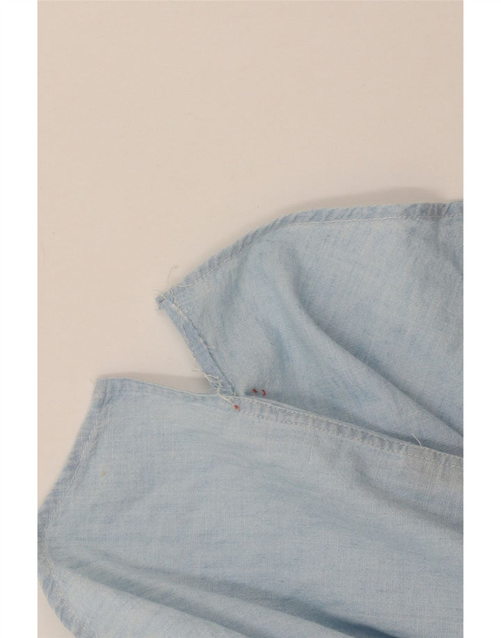Ralph Lauren Dame Kortærmet Oversized skjorte US 4 Small Blue Cotton