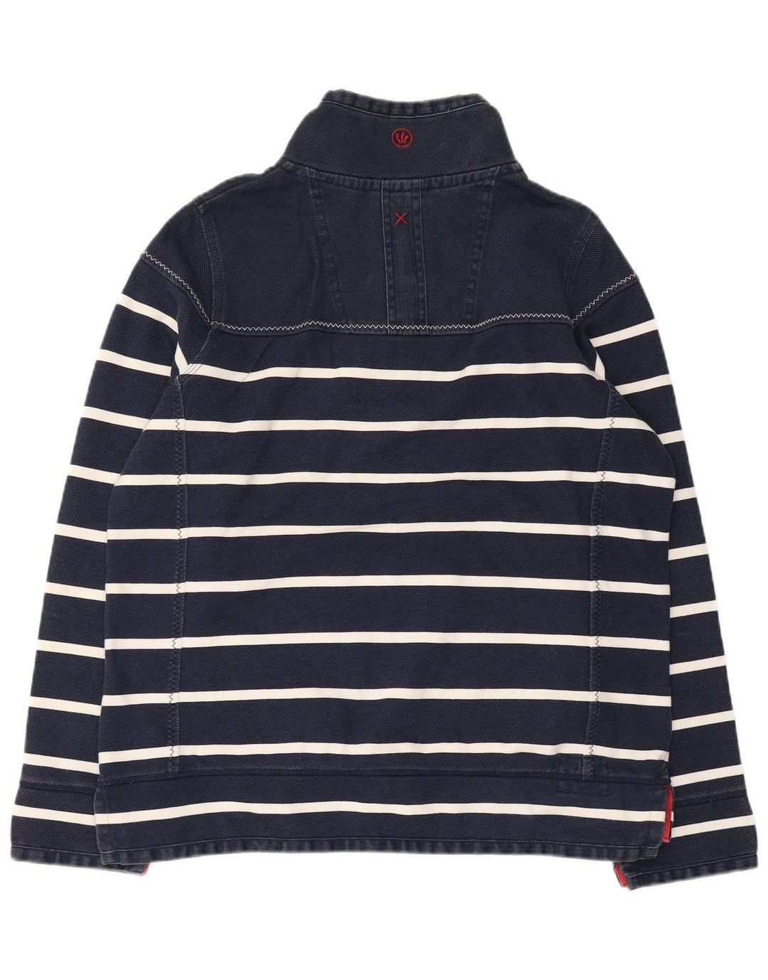 FAT FACE Dame Sweatshirt med lynlås i DK 12 Mellem marineblå stribet